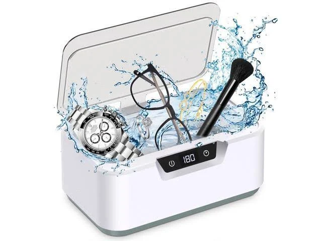 Ultrasonic Jewelry Cleaner Machine: Ring Cleaner Ultrasonic, 48Khz Sonic Cleaner for Necklaces, Eyeglasses, Watch Strap, Dentures - Digital Timer, 4 T