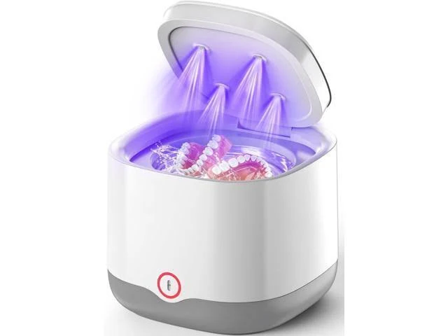 Ultrasonic Retainer Cleaner with UV-C, 45kHz Rechargeable Dental Cleaning Machine 4000mAh, 200ML for Denture, Mouth Guard, Night Guard, Aligner, 3 Mod