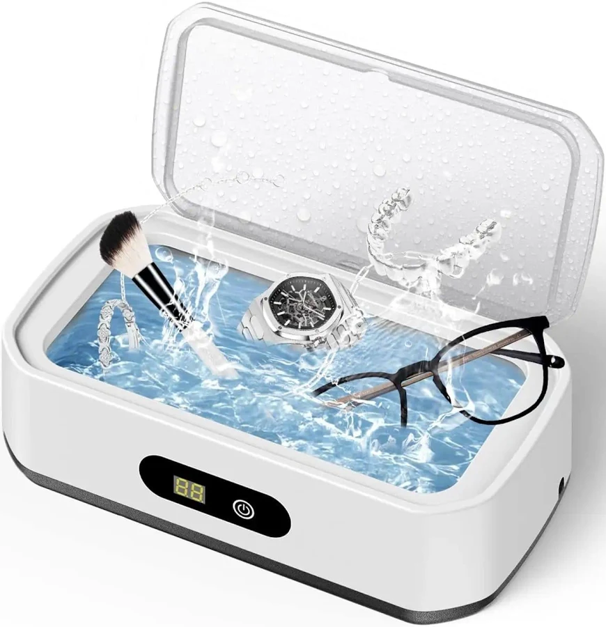 Upgrade Large Capacity Ultrasonic Cleaner 50kHz With 5 Modes Timer And 40W Power For A Powerful Deep Clean For Glasses Jewelry Dentures 304 Stainless