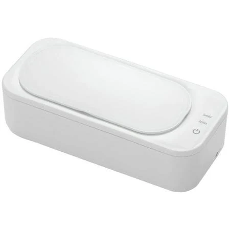 Portable Ultrasonic Cleaner for Jewelry, Glasses, Brushes, 350ml Mini Cleaning Machine with Timer, 47KHz Frequency, White, Easy-to-Use for Home Use (