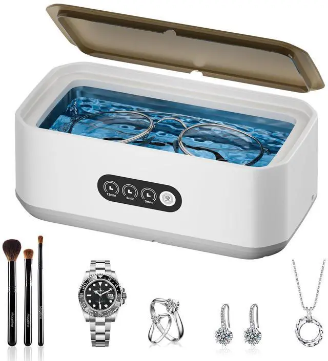 Ultrasonic Cleaner, 49KHz Professional Ultrasonic Cleaning Machine, 650ml Tank, 304 Stainless Steel Tank, 3 Cleaning Modes with LED Timer for Jewelry,