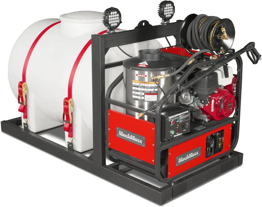 4000 PSI 4 GPM HONDA E-Start Engine Hot Water Pressure Washer Skid Mounted with 245 Gal Tank, HPW40HBT