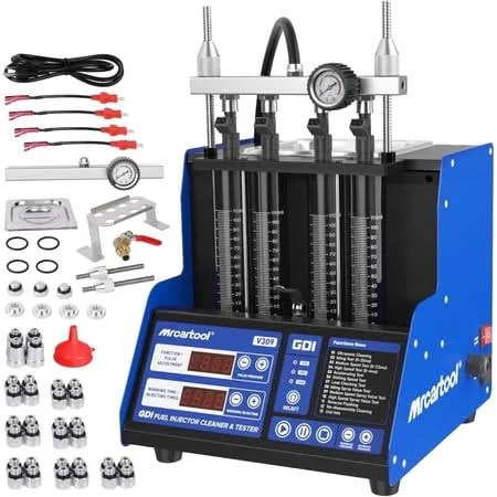 Mrcartool V309 Car Ultrasonic GDI Fuel Injector Cleaning Machine Gasoline Diesel Injector Cleaner, Size: 11.9 x 12.8 x 12.8, Blue