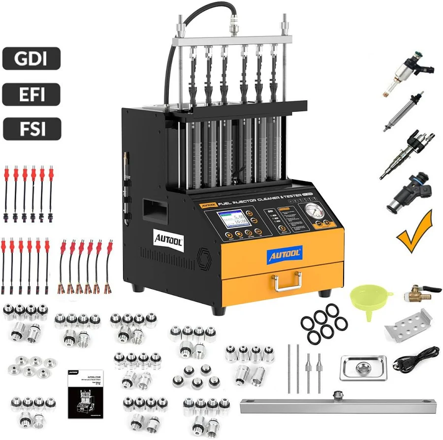 AUTOOL CT500 Ultrasonic Fuel Injector Cleaner Tester GDI EFI FSI Injector Cleaning Machine | OBDII | 3 Year Warranty | China | Aftermarket Branded