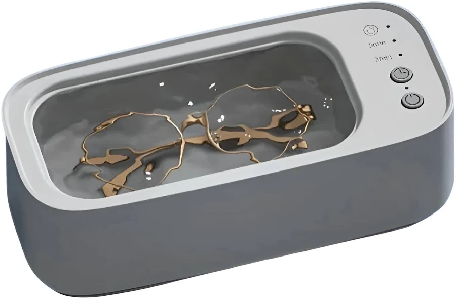 Electric Ultrasonic Cleaning Device for Jewelry and Glasses, White