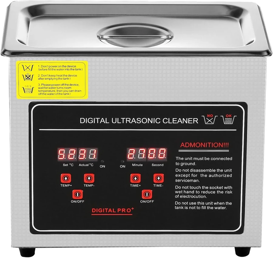 Bentism Ultrasonic Cleaning Machine 304 Industrial Grade Jewelry Cleaner Timer Heating Digital Sonic Large Cleaner for Watch Ring Coin