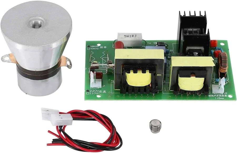 100W 28KHz Ultrasonic Cleaning Transducer With Driver Board For 220V AC Pro Grade High Performance DIY Kit In Green And Silver Ideal For Jewelry Parts
