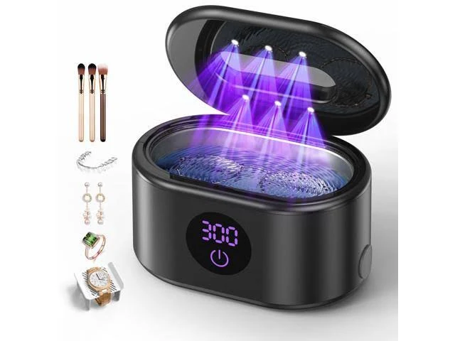 Ultrasonic Jewelry Cleaner, 48KHz Ultrasonic Cleaner Machine with 20oz 304 Stainless Steel Tank, Dual Modes & LED Display - for Jewelry, Eyeglasses, W