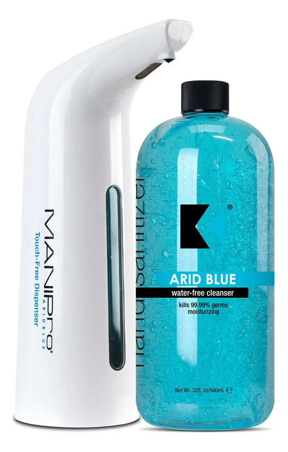 MÁY RỬA TAY TỰ ĐỘNG MANIPRO + DUNG DỊCH RỬA TAY ARID BLUE 32oz