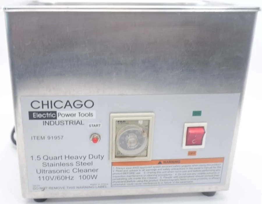 Chicago Electric Large 1.5 Qt 91957 Ultrasonic Jewelry & Eyeglass