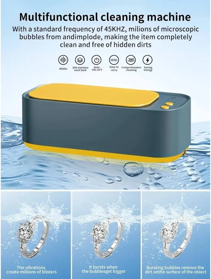 USB Powered Ultrasonic Cleaner High Frequency Vibration Machine Multi-Purpose Jewelry Watch Glasses