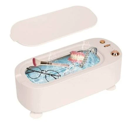 Weloille Ultrasonic Glasses Cleaner Set, 2 Pieces Portable Mini Cleaning Machine with Usb, for Eyeglasses, Jewelry, Watches, Dentures & Small 