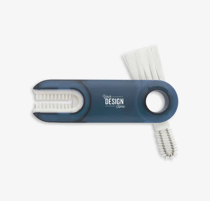 100ct. Custom Multi-Function Cleaning Brush - Frosted Blue- 1-Color Text or Art Design