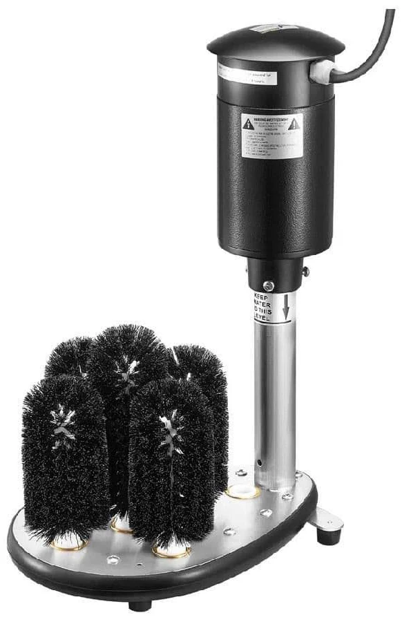 Anqtovp 5-Brush Electric Glass Washer with Powerful Stain Removal & Stainless Steel Build for Bars & Restaurants