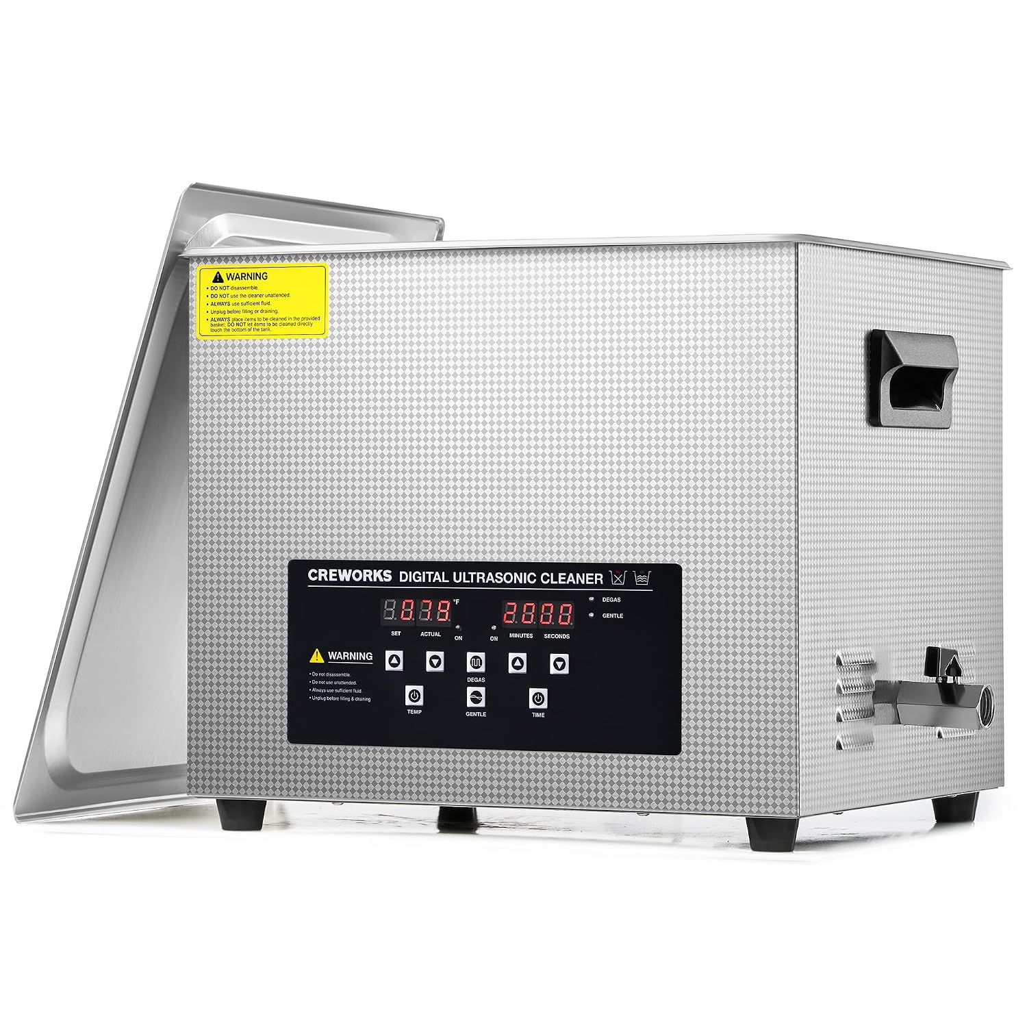 CREWORKS 15L Digital Ultrasonic Cleaner with Degas Gentle Modes, 4 gal. Ultrasonic Cleaning Machine, 360W Professional Ultrasound Cleaner with 450W 