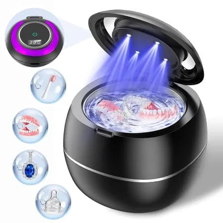 Prociv Ultrasonic Cleaner for Dentures, 30W Professional Retainer Cleaner Machine for Aligner, Retainer,Toothbrush Head, Jewelry, Diamonds, Home or 