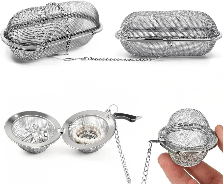 4-pack Ultrasonic Cleaner Basket, Stainless Steel Jewelry Cleaning