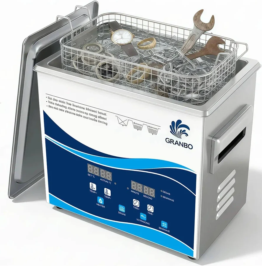 Ultrasonic Cleaner 3.2L 120W Dope Cleaning Power 40kHz With Heater Timer Degassing 110V Digital Dial For Jewelry Dentures Dental Parts Glasses Oral Ir