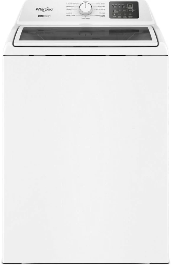 4.2-4.3 Cu. Ft. Whirlpool Top Load Washer with 2-in-1 Removable Agitator and Soft Close Glass Lid wtw4307sw