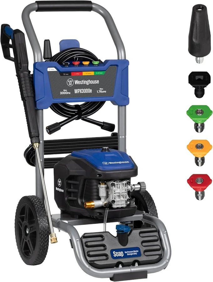 Westinghouse Max 3000-PSI 1.76-GPM Cold Water Electric Pressure Washer with 5 Spray Tips