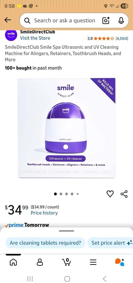 SmileDirectClub Smile Spa Ultrasonic UV Cleaning Machine