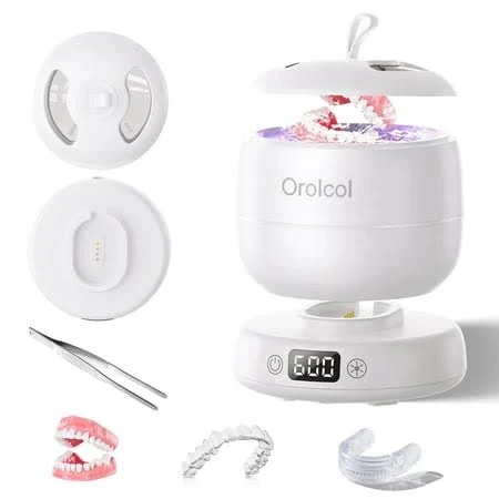 Ultrasonic Retainer Cleaner for Invisalign Portable Waterproof Mouth Guard Cleaner with Timer 3-Mode 180ml Night Guard Cleaner Powerful Cleaning-Best 
