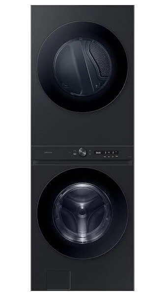 Samsung Bespoke 4.6 cu. ft. Washer 7.6 cu. ft. Dryer Brushed Black Stack Laundry