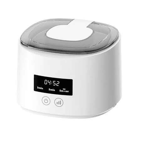 Ultrasonic Jewelry & Eyeglass Cleaner, 380ml 50kHz Sonic Cleaning Machine with 3 Modes, Compact Sonic Cleaner for Retainers, Aligners, Mouth Guards, 