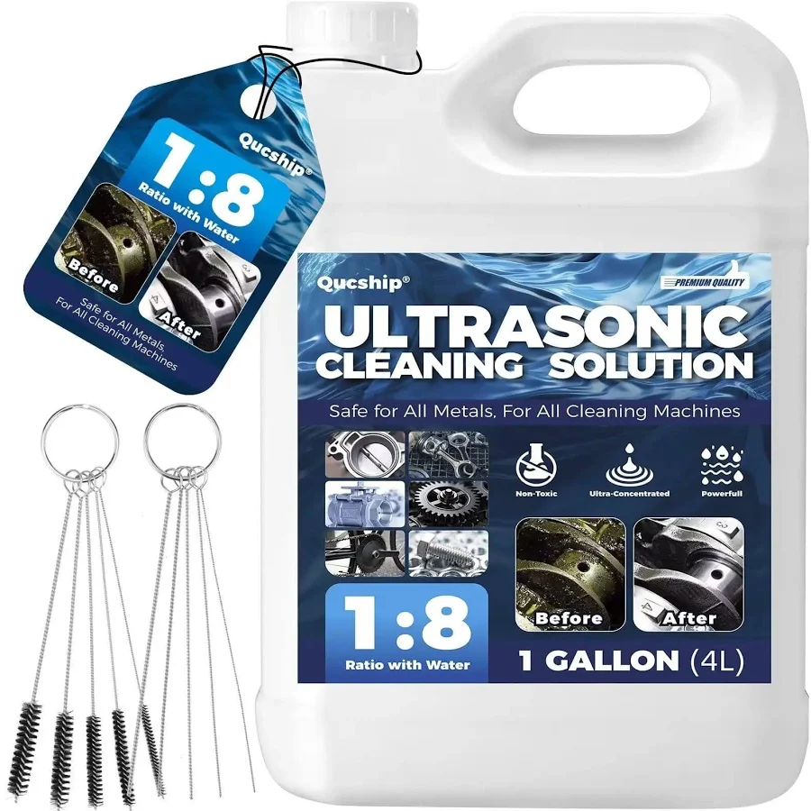 Concentrated Ultrasonic Cleaner Solution For Engine Parts, Heavy Duty Formula Safe For All Metals, Perfect Carburetor And Fuel System Cleaner, Removes