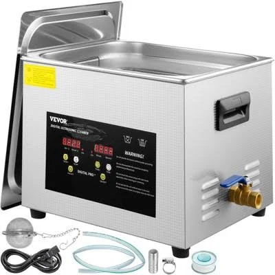 VEVOR 15l Ultrasonic Cleaner With 600w Heater And 360w Ultrasonic Digital Lab Parts Cleaner With Timer For Glass And Dental Instruments