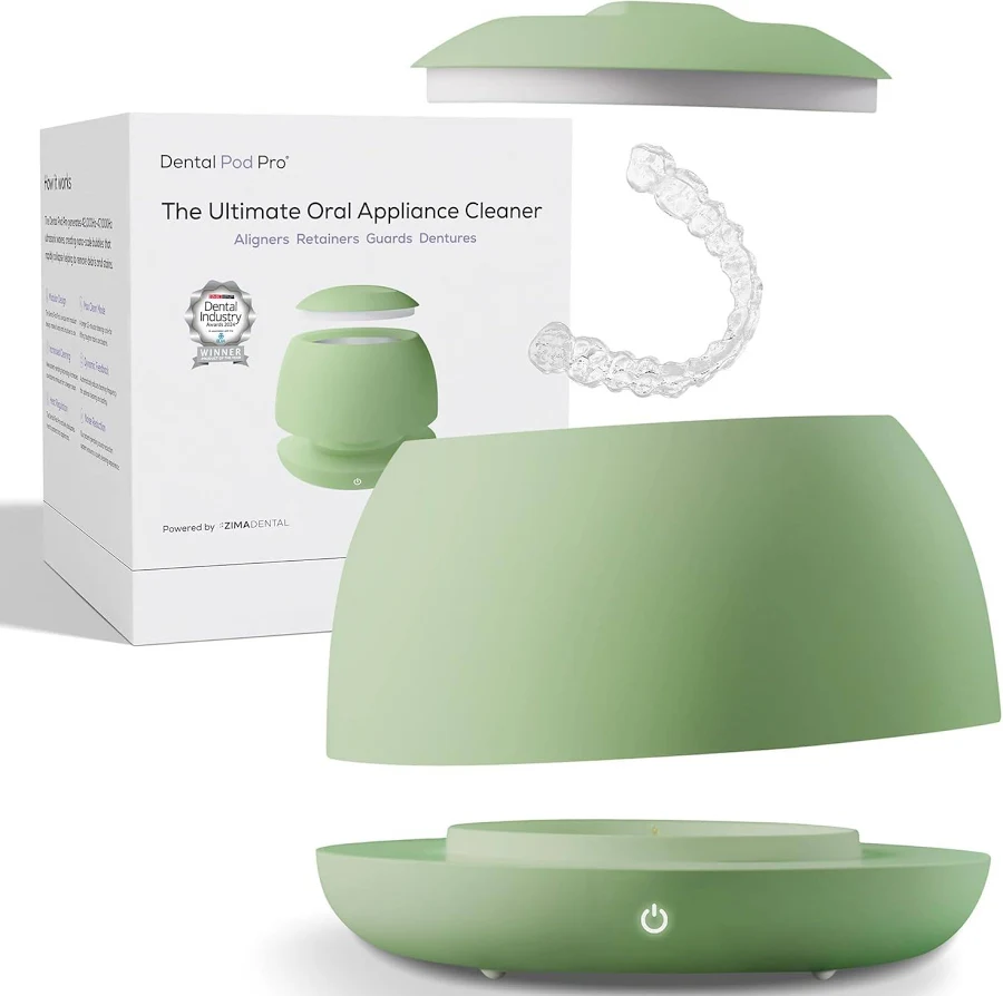 Zima Dental Pod PRO: New Ultrasonic Retainer Cleaner Machine. Market-Leading, Best Aligner Cleaner, Nightguard Cleaner, Mouthguard Cleaner, Denture 