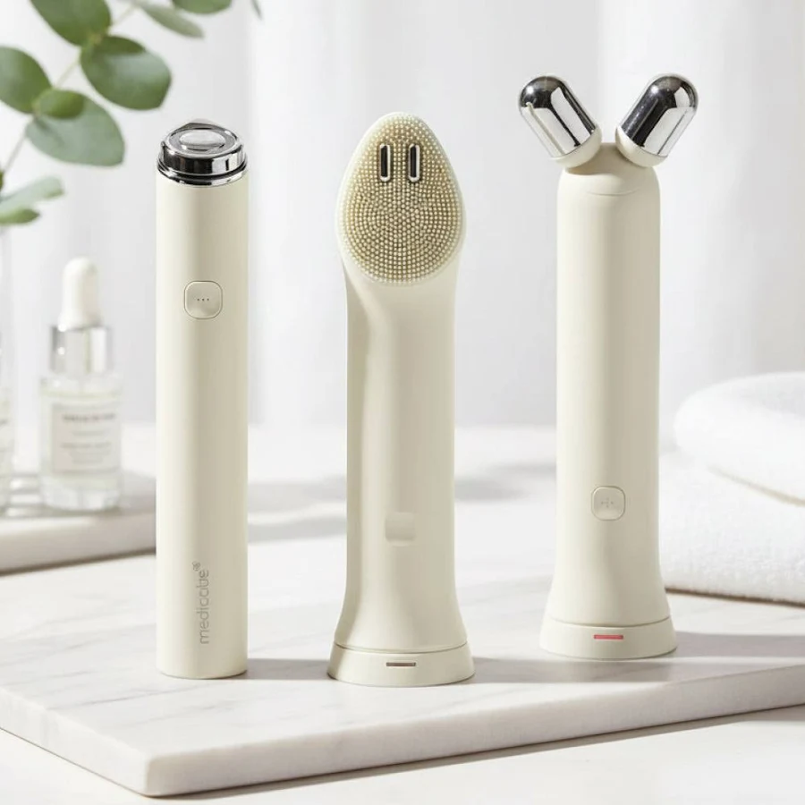 medicube Mini Booster Pro Plus | 3-in-1 Korean Facial Device Beige Cleansing Device Set