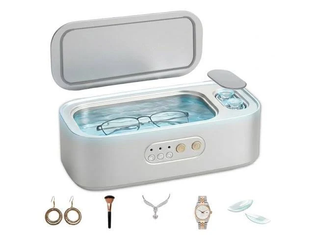 Ultrasonic Jewelry Cleaner 48KHz Mini Sonic Cleaning Machine for Glasses, Diamonds & Watches Portable Electric Jewelry Cleaner with 3-Speed Control &