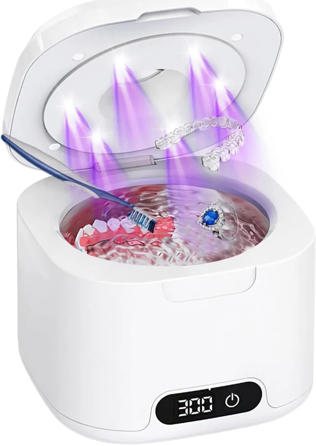 Homebeyond Dental Ultrasonic Retainer Cleaner Machine, 4 Modes With