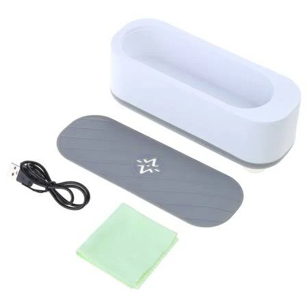 Portable Ultrasonic Cleaner,Professional Ultrasonic Jewelry Cleaner for Eyeglasses Rings Watches Dentures, Women's, Size: Large, White