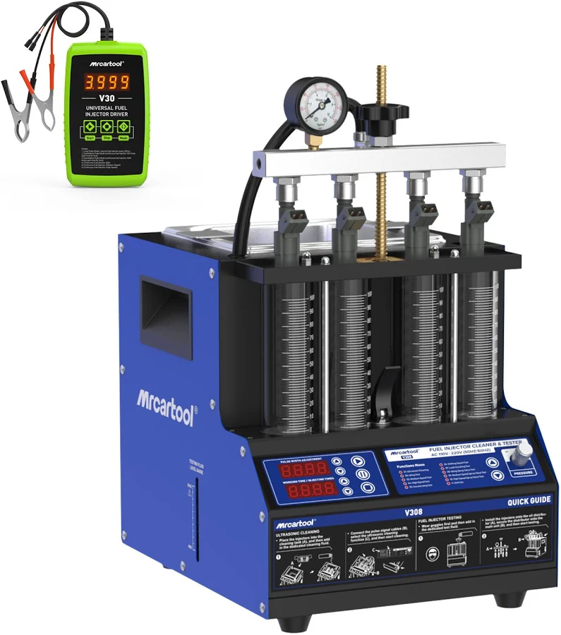 MRCARTOOL Car Fuel Injector Cleaner and Tester Machine Ultrasonic Cleaning Machine 110V | Heavy Duty/Commercial | China | DPF | CAN | 3 Year