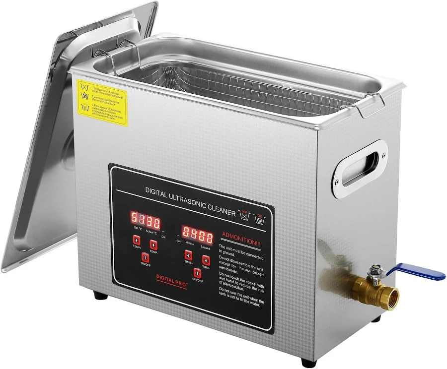 Mecale 6L Digital Ultrasonic Cleaner 180W 40kHz with Heater and Timer for Jewelry Eyeglasses and Watches Stainless Steel one_size | YAS-TAPDCG