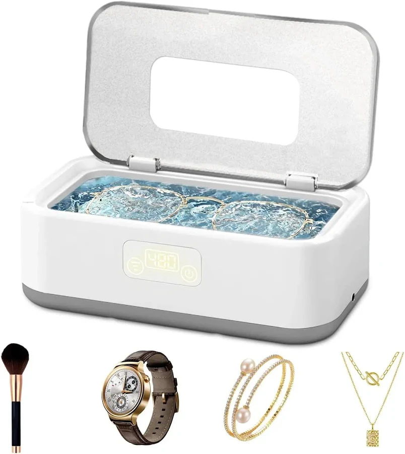 Deep Clean 49KHz Jewelry Cleaner Machine With 800ml Tank And 5 Timer Modes For Necklaces Eyeglasses Watches Dentures Rings And More Cleaners For Every