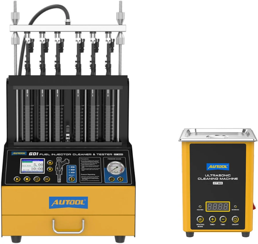 AUTOOL CT500 Fuel Injector Cleaner and Tester Machine Ultrasonic 6 Cylinder for GDI EFI | 220 V | China | Fuel Injector Cleaner & Tester | 6 Cylinder