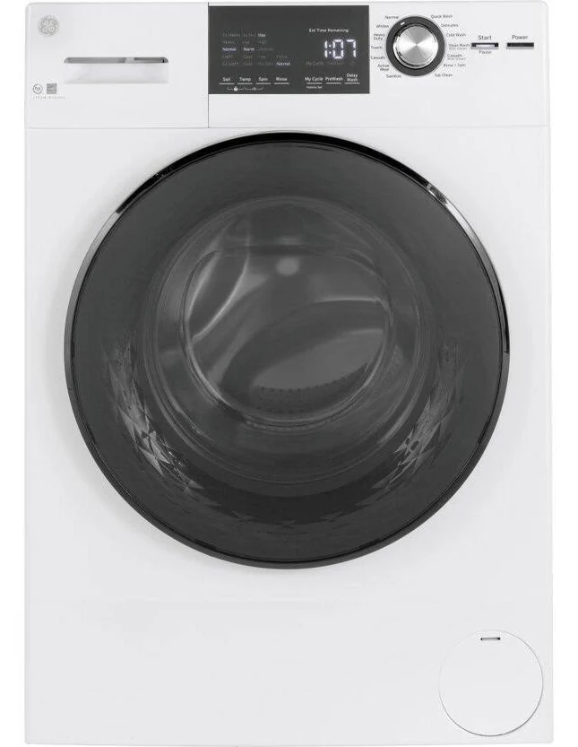 GE 2.4 Cu. Ft. White Front Load Washer with Steam gfw148ssmww
