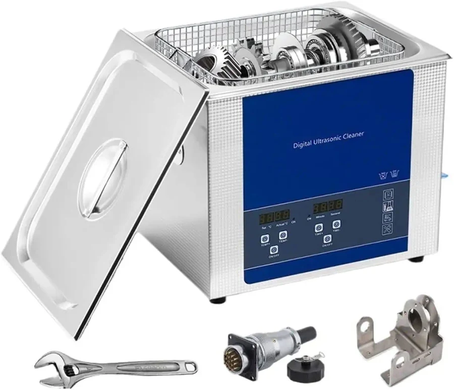 10L Digital Ultrasonic Cleaner For PCB And Metal Parts Deep Cleaning Rust Removal Injector And Carburetor Cleaning Oil Removal Car Parts Jewelry And W