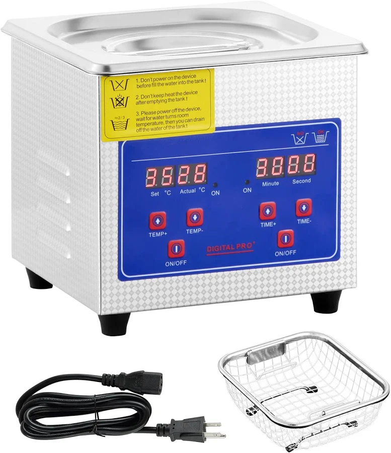 GIVIMO 0.3-L Ultrasonic Jewelry Cleaner with 40-kHz Frequency and Digital Heater Timer Stainless Steel one_size in Blue | LW047GIVSS021