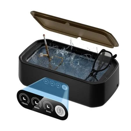 Ultrasonic Jewelry Cleaner, 50KHz Cleaner Machine with 3 Timer Modes, 22oz 304 Stainless Steel Tank, Sonic Machine for All Jewelry Glasses Rings Coin 