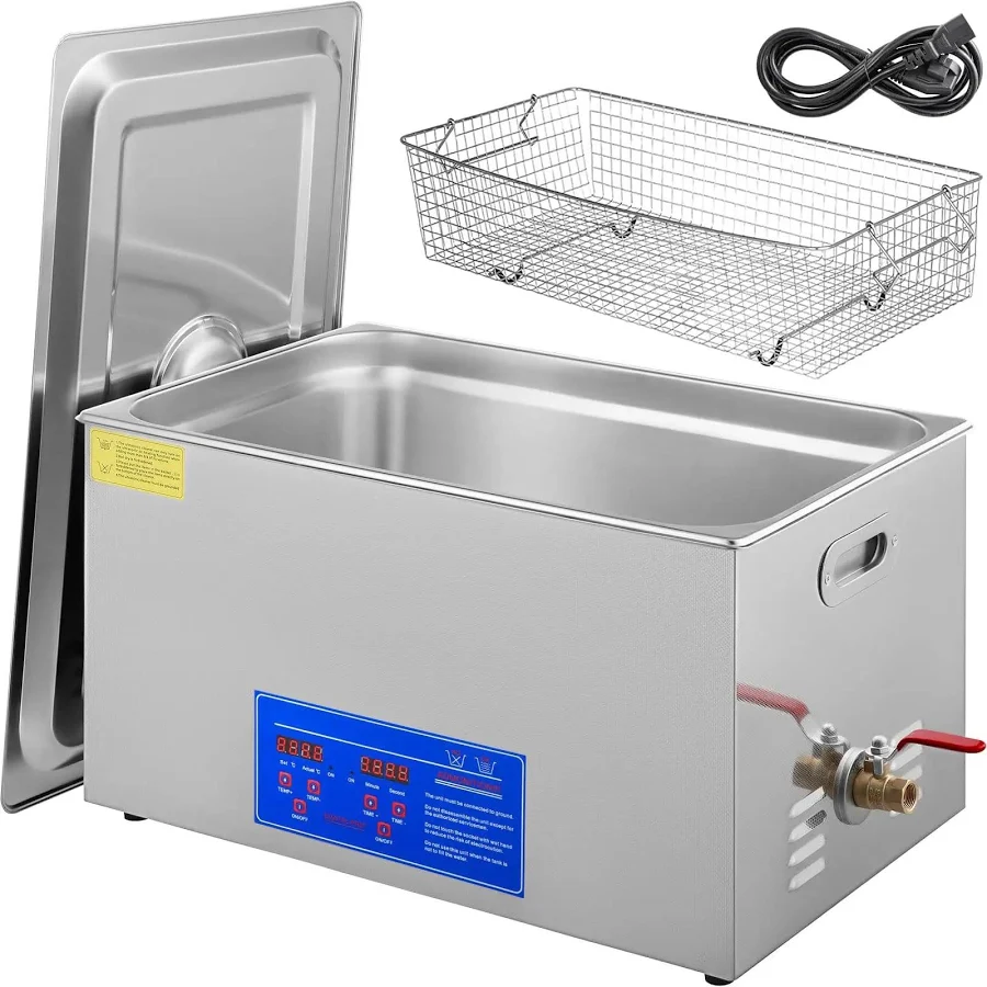 22L Ultrasonic Industrial Cleaner With Digital Timer And Heater, 40kHz Professional Ultrasonic Cleaning Machine For Wrench Tools, Industrial Parts, Me