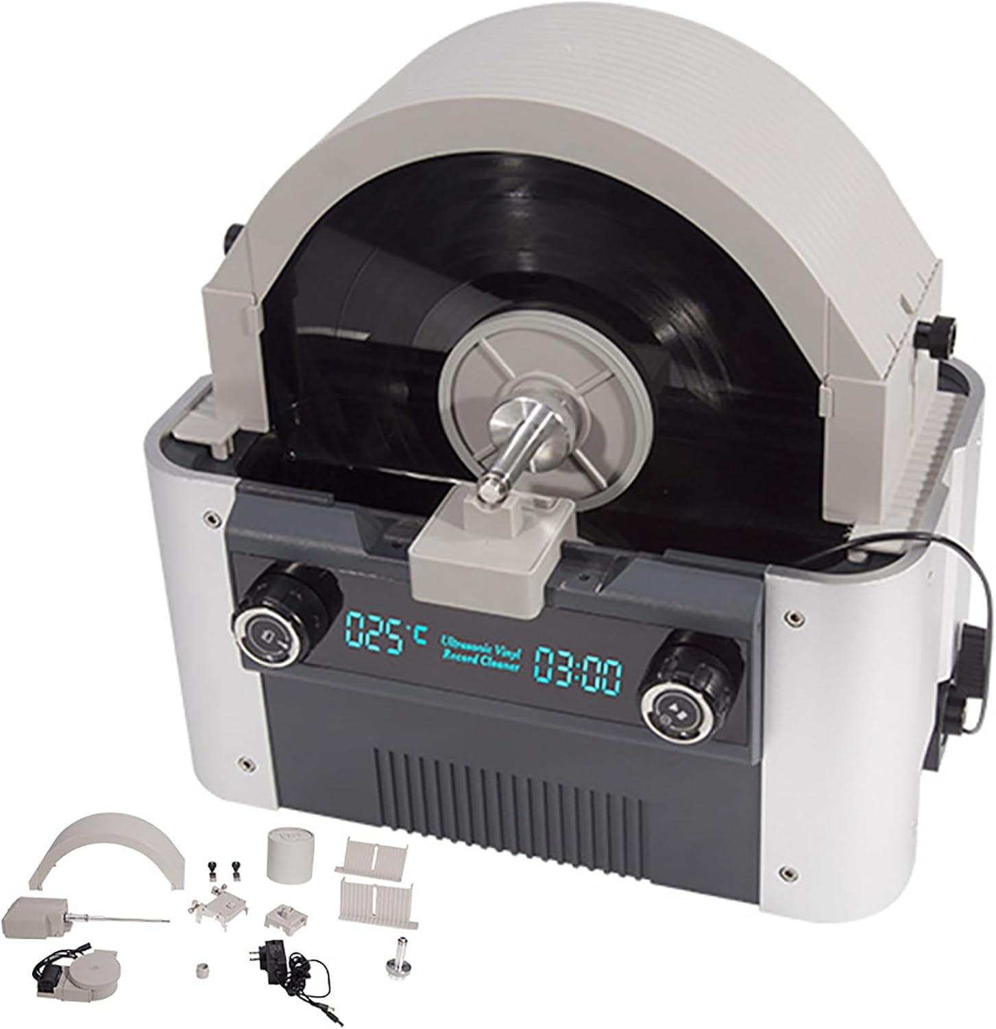 Vinyl Record Cleaner Kit - Professional Album Record Cleaning Machine with Automatic Control Drying and Air Drying, 49kHz High Frequency 
