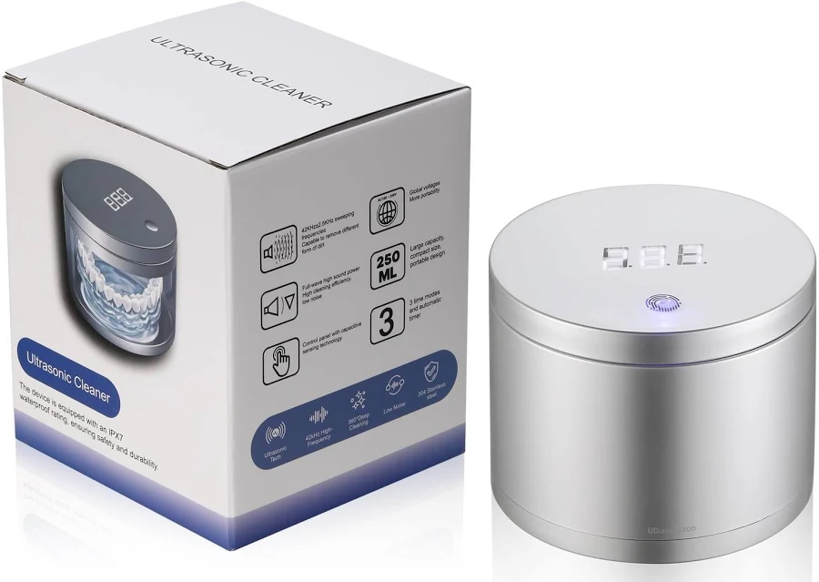 Ultrasonic Retainer Cleaner For Dentures,aligner,mouth White