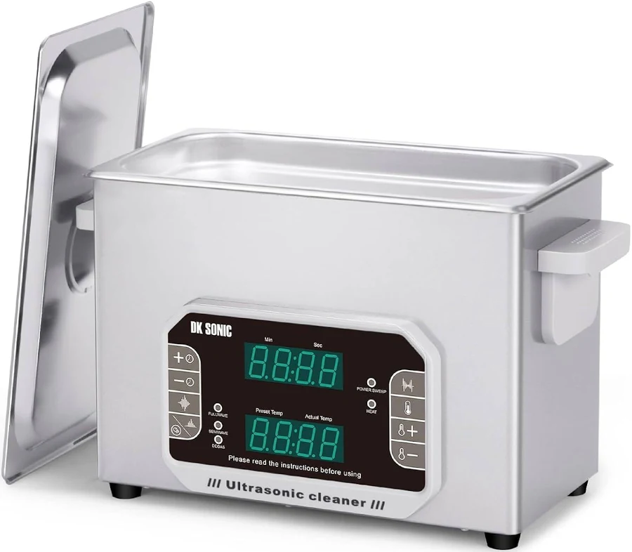 DK SONIC Professional Ultrasonic Cleaner 4L,120W Precision Ultrasonic Jewelry Cleaner with Timer,Heater&Touch Control, Multi-Application for Glasses,