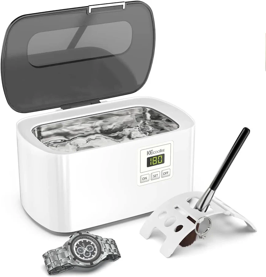 Ultrasonic Jewelry Cleaner 600ml Sonic Cleaner With Digital Timer For Eyeglasses, Rings And Silver Jewelry, Safe Household Cleaning Machine, Quick Dir