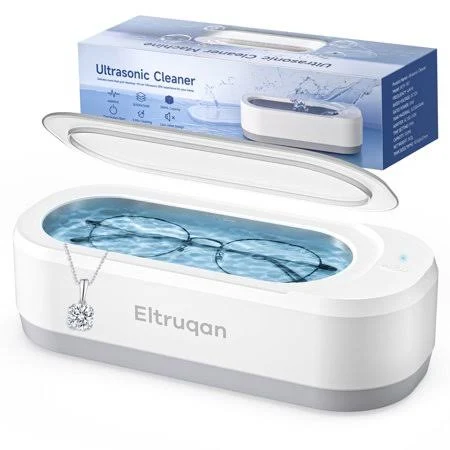 Eltruqan Ultrasonic Jewelry Cleaner, Professional Ultrasonic Cleaner Machine 12oz 46KHz, for Rings, Glasses, Jewelry, White, Women's, Size: Small