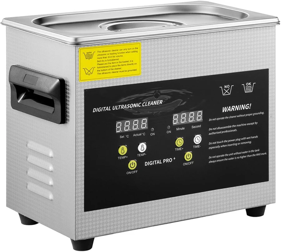3L Upgraded Ultrasonic Cleaner (200W Heater,120W Ultrasonic) Professional Digital Lab Ultrasonic Parts Cleaner with Heater Timer for Jewelry Glasses 